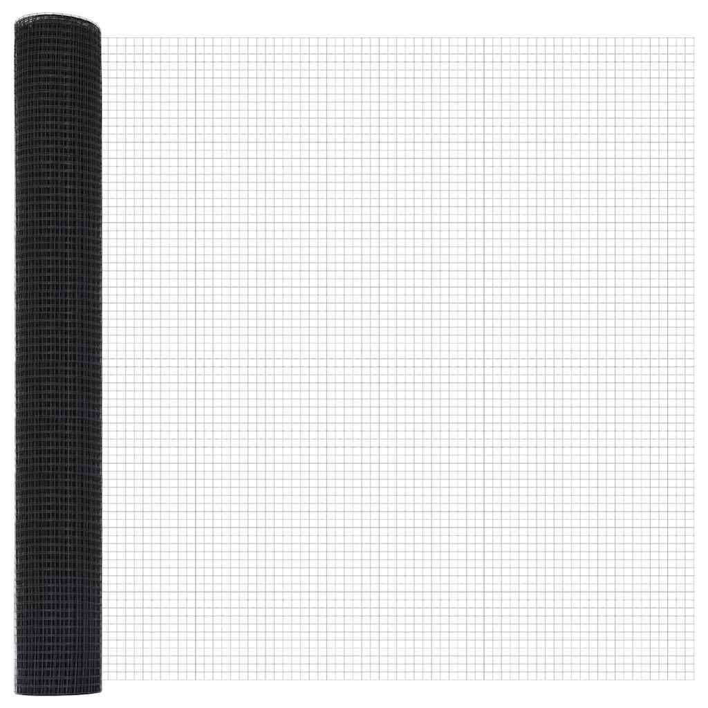 Zaun mit Pfosten Grau 0,8 x 25 m Stahl